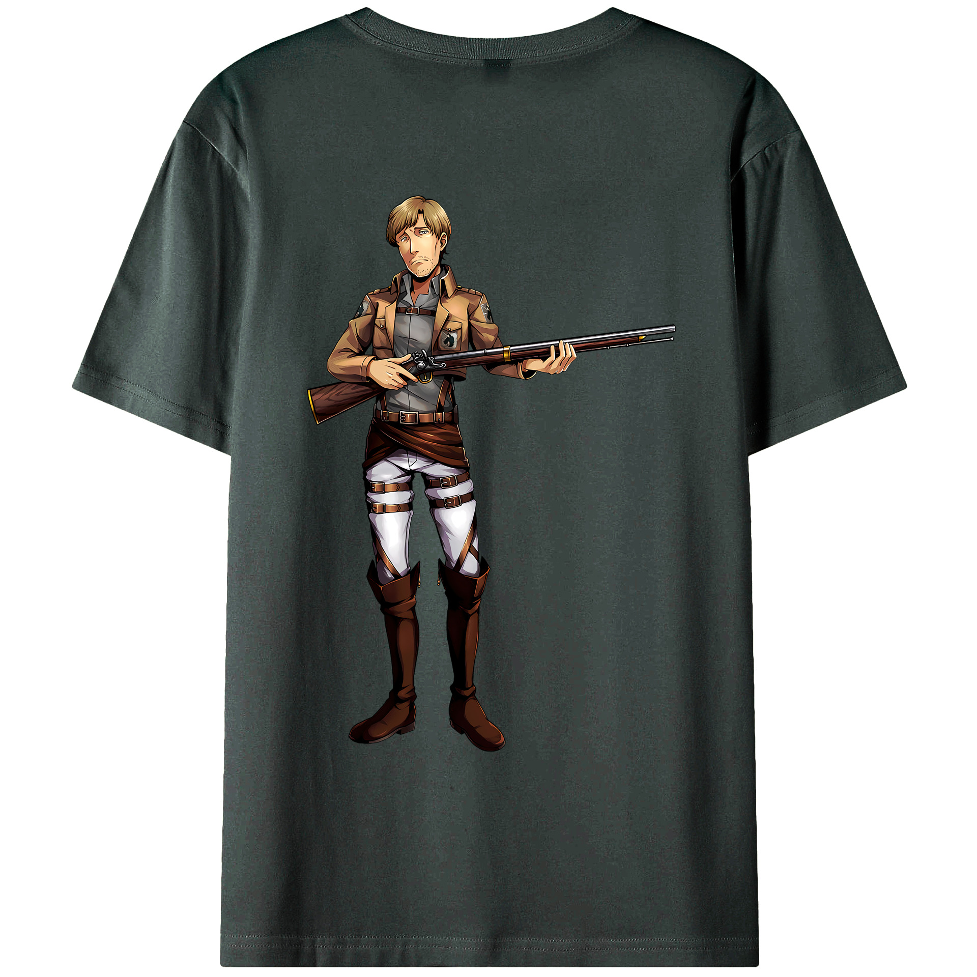 （画像用） 進撃の巨人 Attack on Titan 綿100％ メンズ半袖Tシャツ（バックプリント） 通気性